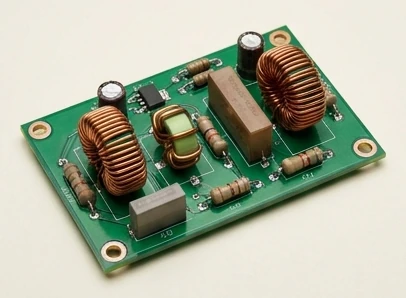 Analog filter circuit with coils and passive components