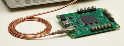 ADC evaluation board and signal-generator probe