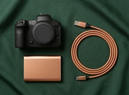 Camera, solid-state drive and coiled cable