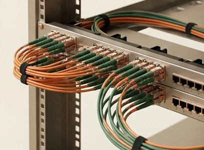 Optical patch panel with organized fiber connections