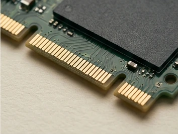 Gold M.2 connector contacts and notch