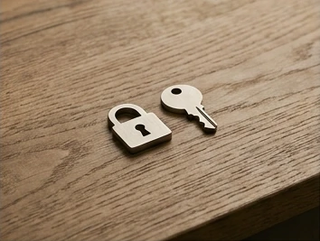 Unmarked key and lock-shaped tokens