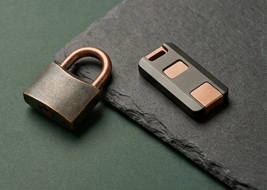 Metal padlock and hardware security token