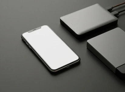 Phone beside external storage devices