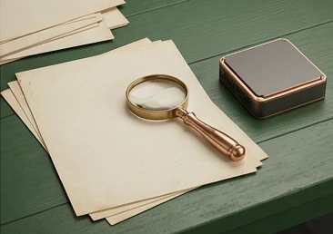 Blank documents and magnifying glass beside a compute module