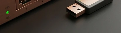 Close-up of a security token and gateway enclosure
