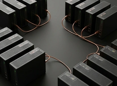 Separated server clusters with selective network links